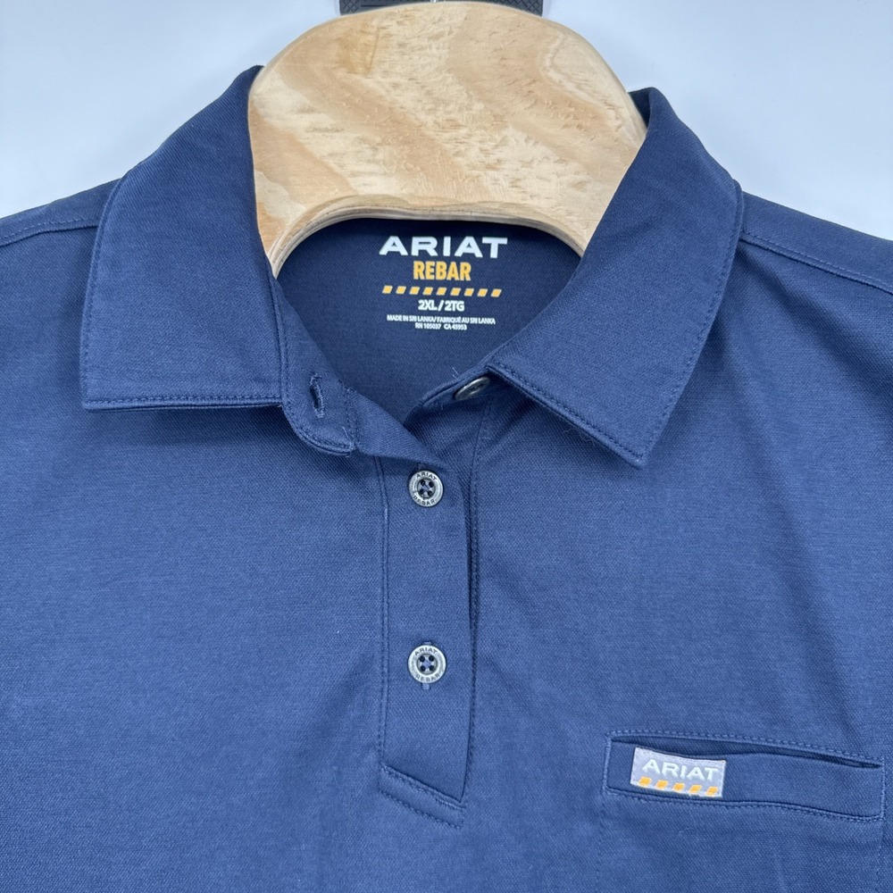 Ariat Rebar Women's 2XL Blue Foreman SS Polo Performance Workwear Golf Utility